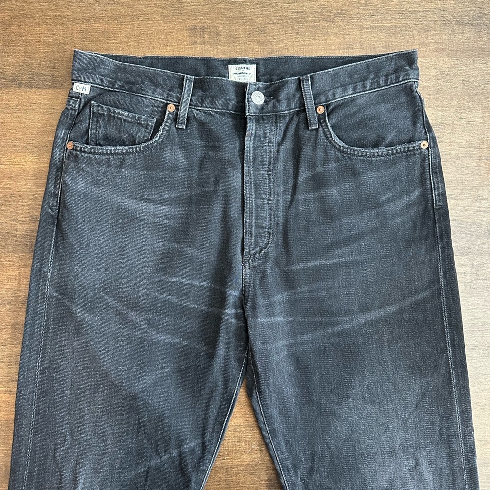 Citizens of Humanity Liya High Rise Classic Fit Crop in Washed Black, size 29